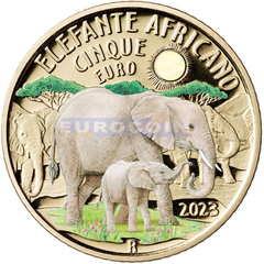 Италия 5 Евро 2023 Слон