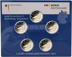 Германия 2 евро 2024 Мекленбург (A,D,F,G,J) BU