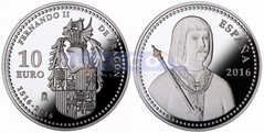 Испания 10 евро 2016 Король Фердинанд II