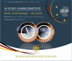 Германия 10 евро 2020 «На земле» PROOF