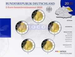 Германия 2 евро 2020 Коленопреклонение в Варшаве (A,D,F,G,J) BU