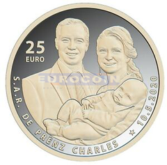 Люксембург 25 Евро 2020 Рождение Принца Чарльза