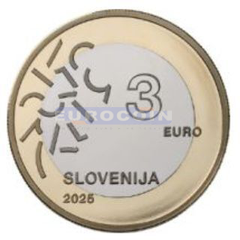 Словения 3 евро 2025 Нова-Горица PROOF