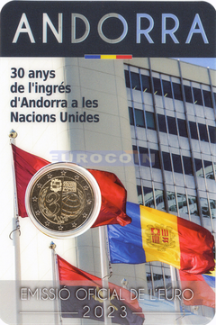 Андорра 2 евро 2023 Андорра в ООН BU