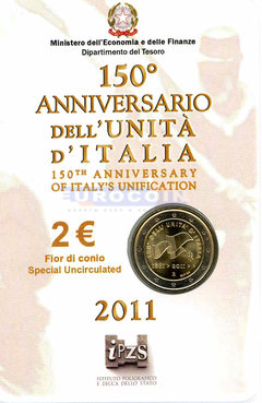Италия 2 евро 2011, 150 лет объединения Италии BU