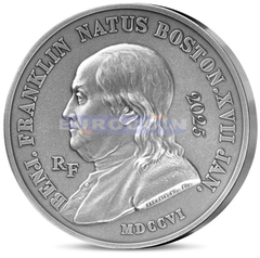 Франция 25 Евро 2025 Бенджамин Франклин