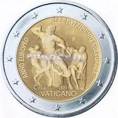 Ватикан 2 евро 2018 Культурное наследие PROOF