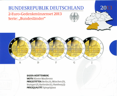 Германия 2 евро 2013 Баден-Вюртемберг (A,D,F,G,J) PROOF