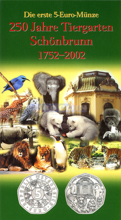 Австрия 5 евро 2002 Зоопарк BU