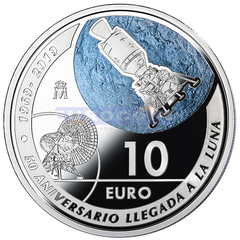 Испания 10 евро 2019 Первый человек на Луне