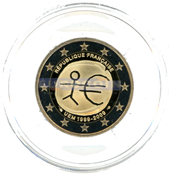Франция 2 евро 2009, 10 лет валютному союзу PROOF