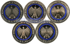 Германия 10 евро 2025 THW (A,D,F,G,J)