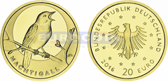 Германия 20 евро 2016 Соловей