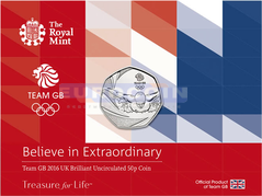 Великобритания 50 пенсов 2016 Олимпиада в Рио