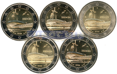 Германия 2 евро 2026 Бремен (A,D,F,G,J)