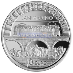 Сан Марино 10 Евро 2023 Город Сан-Марино и горы Титано