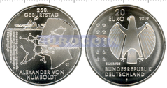 Германия 20 евро 2019 Александр фон Гумбольдт