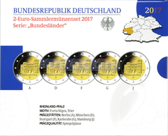 Германия 2 евро 2017 Рейнланд-Пфальц (A,D,F,G,J) PROOF