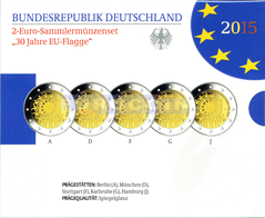 Германия 2 евро 2015, 30 лет флагу (A,D,F,G,J) PROOF