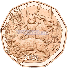 Австрия 5 евро 2026 Три кролика