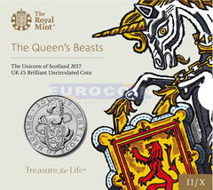 Великобритания 5 фунтов 2017 Шотландский Единорог