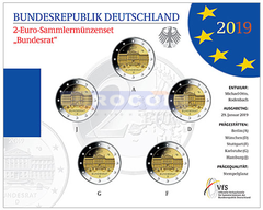 Германия 2 евро 2019 Бундесрат (A,D,F,G,J) BU