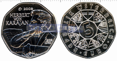 Австрия 5 евро 2008 Караян