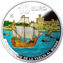 Испания 10 евро 2022 Кругосветное плавание IV