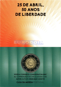 Португалия 2 евро 2024 Революция гвоздик BU