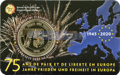 Бельгия 2,5 евро 2020, 75 лет Мира и Свободы
