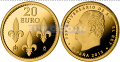 Испания 20 евро 2013, 75 лет Хуану Карлосу I