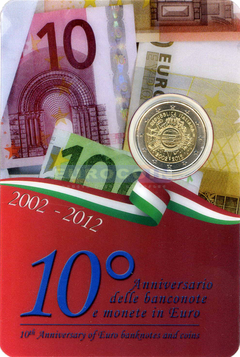 Италия 2 Евро 2012, 10 лет евро BU