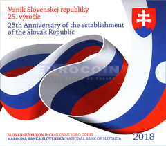 Словакия Набор Евро 2018, 25 лет Республике BU (9 монет)