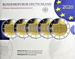 Германия 2 евро 2020 Бранденбург (A,D,F,G,J) PROOF