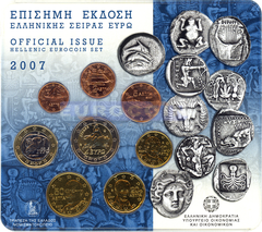 Греция набор евро 2007 BU (8 монет)