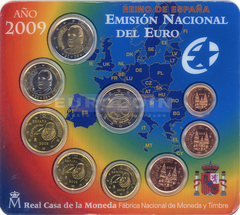 Испания набор евро 2009 BU (9 монет)