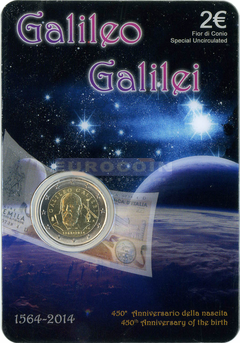 Италия 2 евро 2014 Галилео Галилей BU